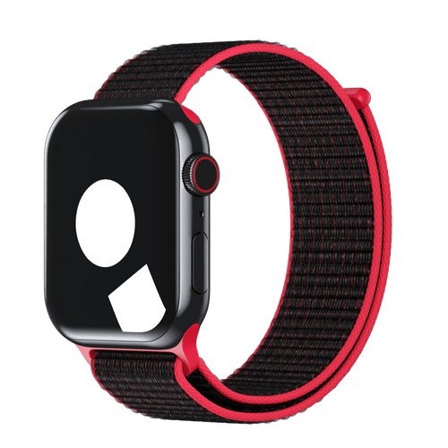 Bright Crimson/Black Sport Loop for Apple Watch iSTRAP