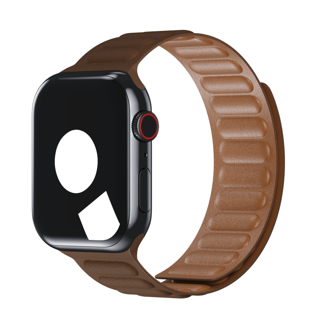 Apple Leather Link for Apple Watch 40mm - M/L store - Saddle Brown