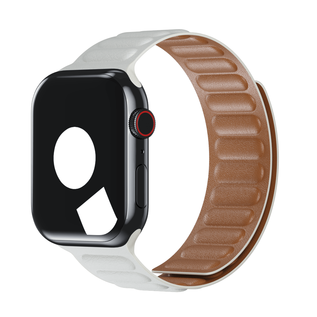 White Leather Link Band for Apple Watch iSTRAP - Main Image