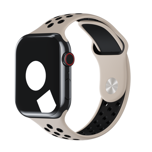 Light Bone/Black Sport Band Active for Apple Watch