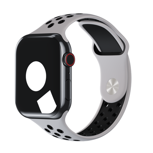 Pure Platinum/Black Sport Band Active for Apple Watch