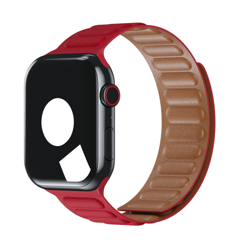 Red Leather Link for Apple Watch