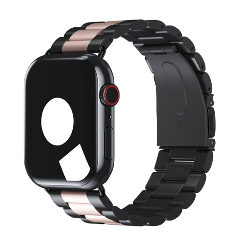 Space Black/Blush Pink Tri-Link Bracelet for Apple Watch