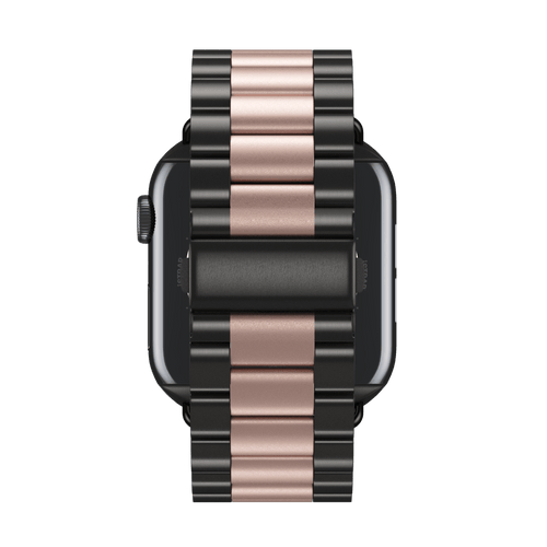 Space Black/Blush Pink Tri-Link Bracelet for Apple Watch iSTRAP