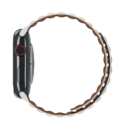 White Leather Link for Apple Watch