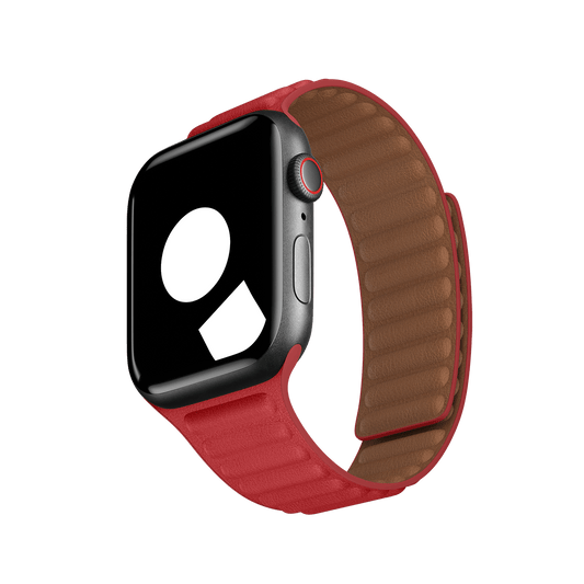 Red Leather Link for Apple Watch