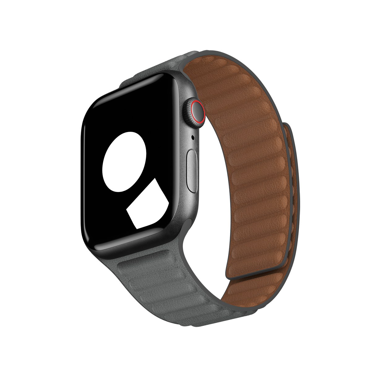 Storm Grey Leather Link for Apple Watch